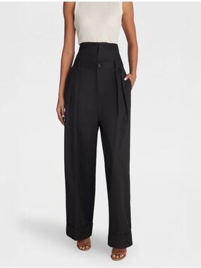 KBB BY Kahlana ‘The Waist Curtain Trouser’ Baggy Wide Leg Pleated Pant S XS NWT